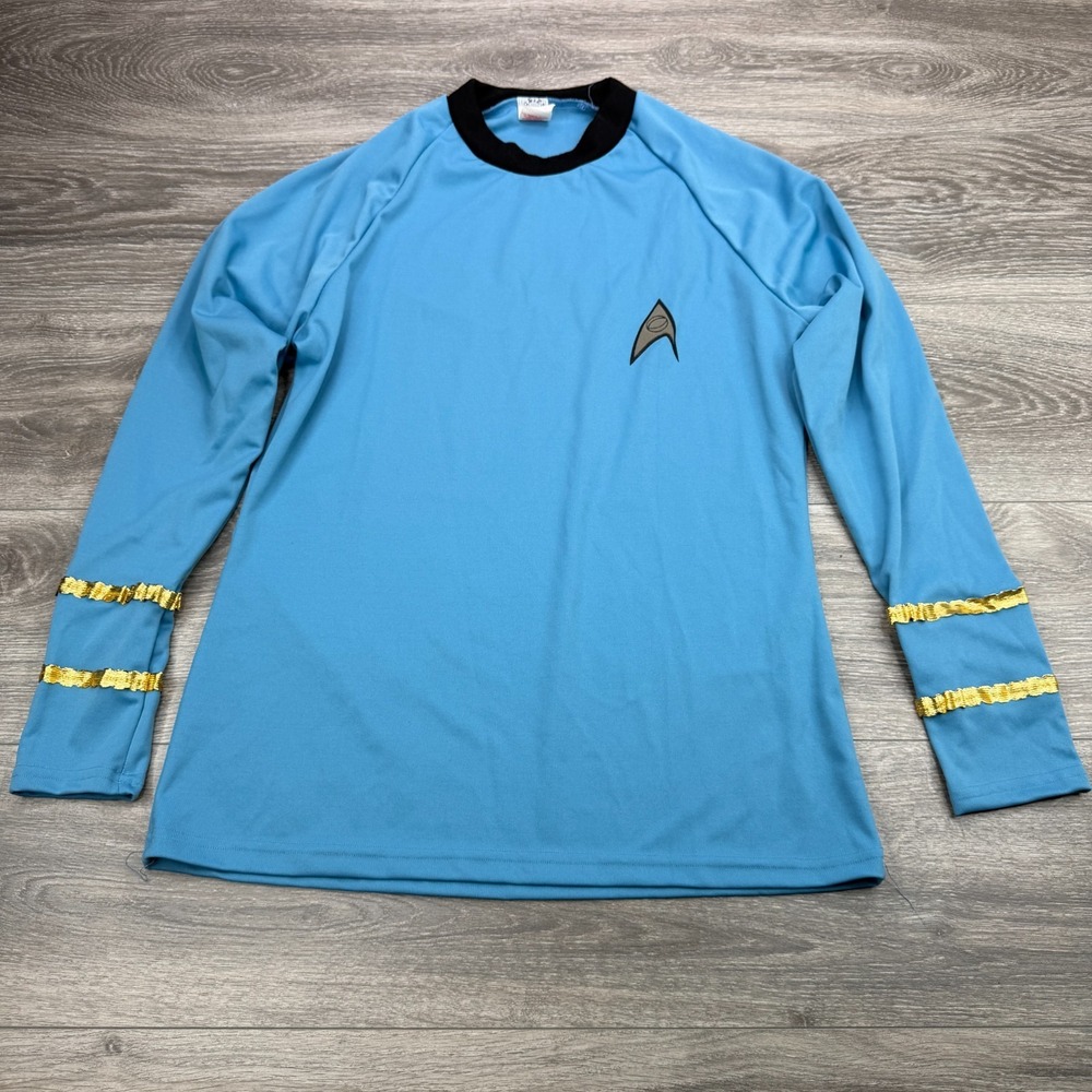 Vintage Rubies Star Trek Spock Costume Shirt Adult Large Blue Gold Cosplay TOS
